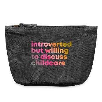 Garde d’enfants - Pochette zippée vintage 18 x 21 cm - noir vintage - Devant
