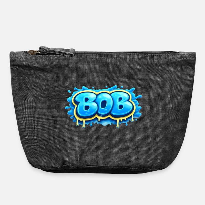 BOB GRAFFITI NAME FOR PERFECT GIFT PRINTABLE  - Pochette zippée vintage 18 x 21 cm - noir vintage