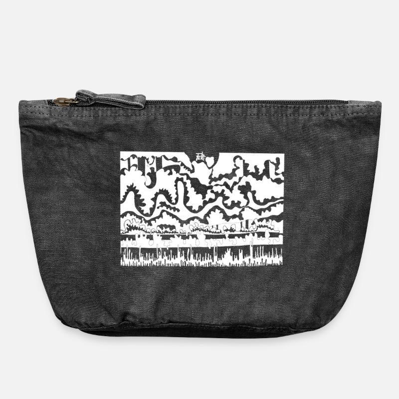 Waldrand - Vintage Reißverschluss-Täschchen (18 x 21 cm) - Vintage Schwarz