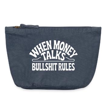 Geld spricht Lügen regeln - Vintage Reißverschluss-Täschchen (18 x 21 cm) - Vintage Denim - Vorne
