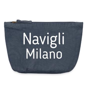 Mailand italien Navigli  - Vintage Reißverschluss-Täschchen (18 x 21 cm) - Vintage Denim - Vorne