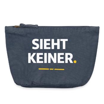 Sieht keiner. – Lustiges Handwerker Shirt - Vintage Reißverschluss-Täschchen (18 x 21 cm) - Vintage Denim - Vorne