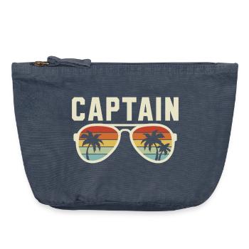 Kapitän Sonnenbrillenboot, Boot, Segler Segeln - Vintage Reißverschluss-Täschchen (18 x 21 cm) - Vintage Denim - Vorne