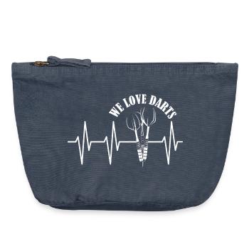 we love darts Dartsport Symbol icon Herzschlag - Vintage Reißverschluss-Täschchen (18 x 21 cm) - Vintage Denim - Vorne