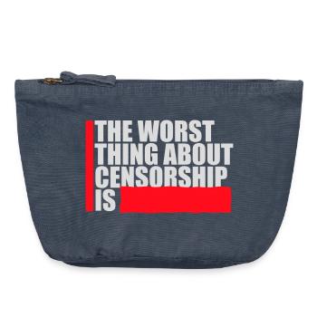 The Worst Thing About Censorship Is Lustig Ironie - Vintage Reißverschluss-Täschchen (18 x 21 cm) - Vintage Denim - Vorne