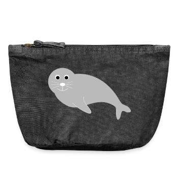 Seals, seals, seals, seals animals - Vintage Zip Pouch 18 x 21 cm - vintage black - Front