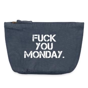Fick dich Montag - Vintage Reißverschluss-Täschchen (18 x 21 cm) - Vintage Denim - Vorne