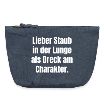Lieber Staub in der Lunge als Dreck im Charakter. - Vintage Reißverschluss-Täschchen (18 x 21 cm) - Vintage Denim - Vorne