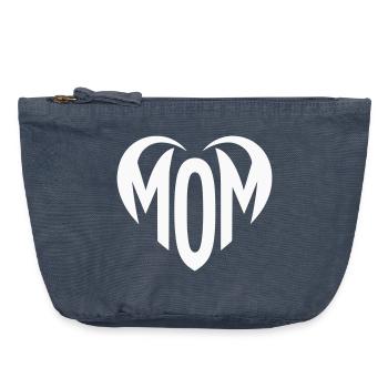 Heart Shape Mom Font for Mommys Moms, Moms, Mum - Vintage Zip Pouch 18 x 21 cm - vintage denim - Front