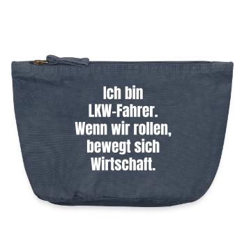 LKW Fahrer Wirtschaft in Bewegung - Vintage Reißverschluss-Täschchen (18 x 21 cm) - Vintage Denim - Vorne