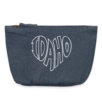 Idaho Herz Schriftzug - Vintage Reißverschluss-Täschchen (18 x 21 cm) - Vintage Denim - Vorne