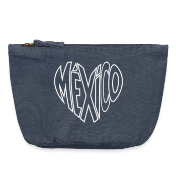 Mexiko Perspektiv Schriftzug - Vintage Reißverschluss-Täschchen (18 x 21 cm) - Vintage Denim - Vorne