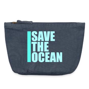 Save The Ocean Ocean Activism Environment Statement - Vintage Zip Pouch 18 x 21 cm - vintage denim - Front
