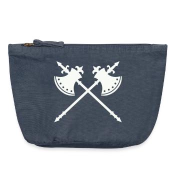 Axe de guerre de croisement - Pochette zippée vintage 18 x 21 cm - vintage bleu jeans - Devant