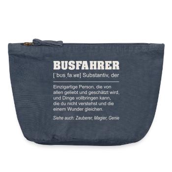 Busfahrer Definition Lustiges Shirt  - Vintage Reißverschluss-Täschchen (18 x 21 cm) - Vintage Denim - Vorne