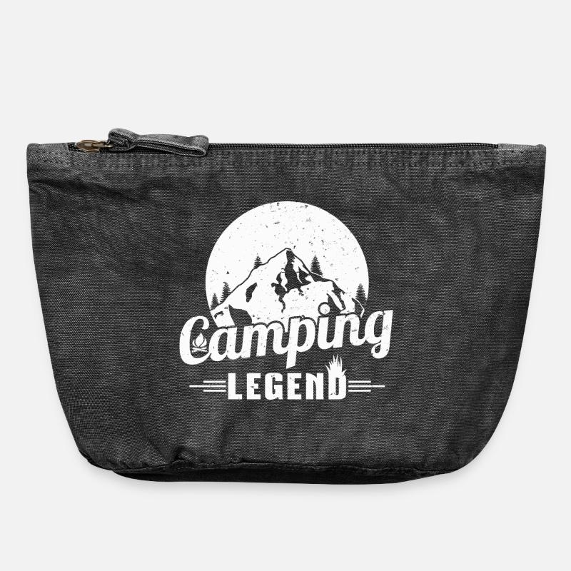 Mountain Camping Legend Design - Vintage Zip Pouch 18 x 21 cm - vintage black