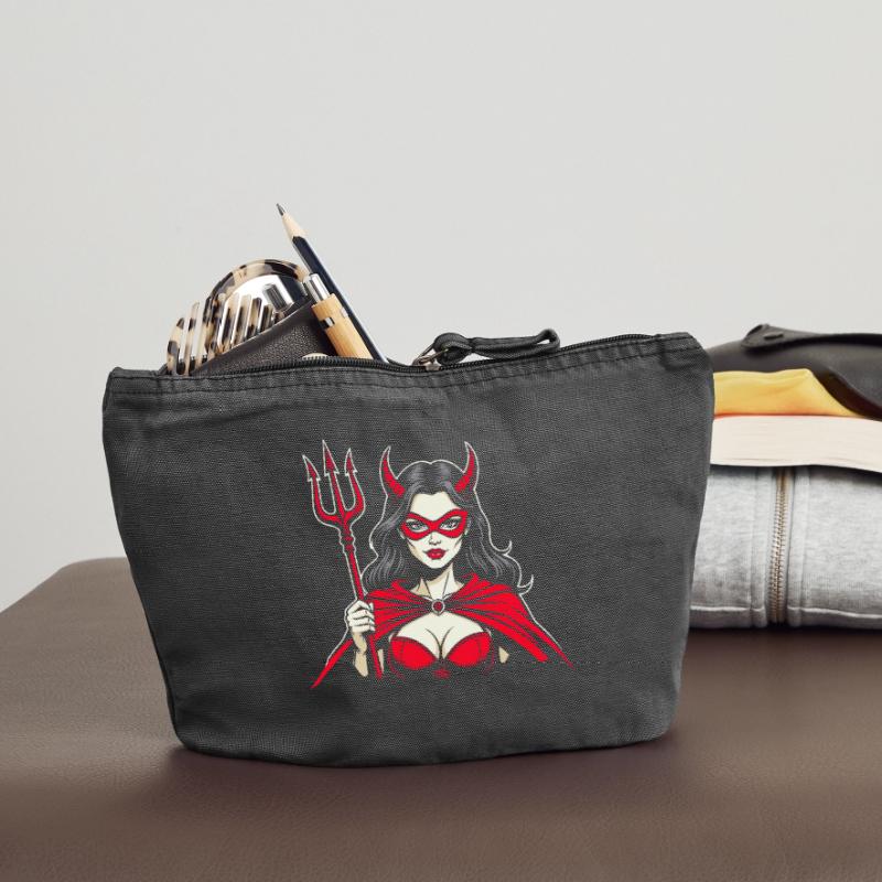 Devil Trident Hell Devil Woman Woman Devil Vintage Zip Pouch 18 x 21 cm
