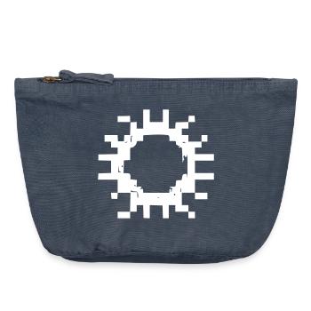Résumé du pixel du virus cellulaire - Pochette zippée vintage 18 x 21 cm - vintage bleu jeans - Devant