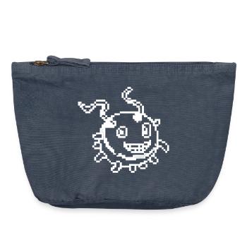 Virus Monster Pixel Art Comic - Vintage Reißverschluss-Täschchen (18 x 21 cm) - Vintage Denim - Vorne