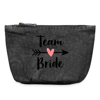Team Bride heart cupid arrow hen party - Vintage Zip Pouch 18 x 21 cm - vintage black - Front
