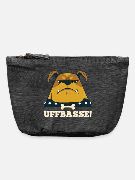 Wütender Mannheimer Hund -  Uffbasse Monnem - Vintage Reißverschluss-Täschchen (18 x 21 cm) - Vintage Schwarz
