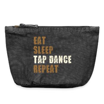 Eat Sleep Tap Dance Repeat - Vintage Reißverschluss-Täschchen (18 x 21 cm) - Vintage Schwarz - Vorne