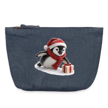 Christmas Penguin - Vintage Zip Pouch 18 x 21 cm - vintage denim - Front