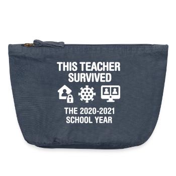 This teacher survived the 2021 school year Corona - Vintage Reißverschluss-Täschchen (18 x 21 cm) - Vintage Denim - Vorne