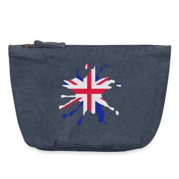 Union Jack blob - Pochette zippée vintage 18 x 21 cm - vintage bleu jeans - Devant