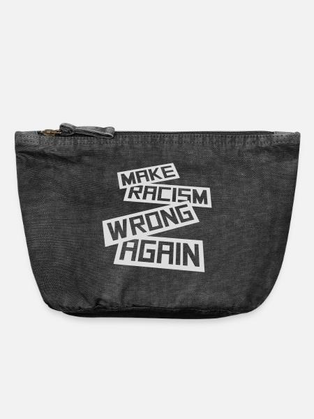 make racism wrong again - Vintage Reißverschluss-Täschchen (18 x 21 cm) - Vintage Schwarz