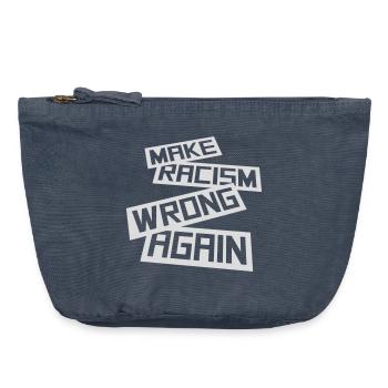make racism wrong again - Vintage Reißverschluss-Täschchen (18 x 21 cm) - Vintage Denim - Vorne