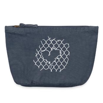 Wire Mesh Heart - Vintage Zip Pouch 18 x 21 cm - vintage denim - Front