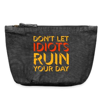 Don't Let Idiots Ruin Your Day Funny Sarcastic - Vintage Zip Pouch 18 x 21 cm - vintage black - Front