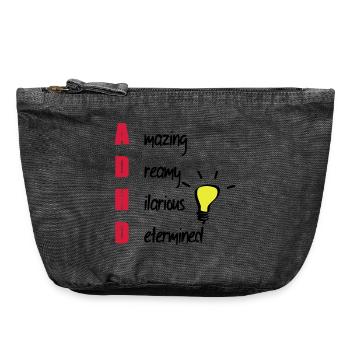 ADHD / ADHS Support Geschenk - Vintage Reißverschluss-Täschchen (18 x 21 cm) - Vintage Schwarz - Vorne