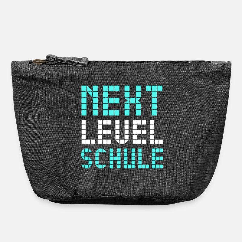 Next Level Schule - Vintage Reißverschluss-Täschchen (18 x 21 cm) - Vintage Schwarz