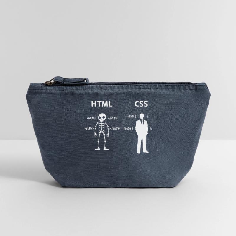 Code Css C++ Php Java Développeur Code Scripting Pochette zippée vintage 18 x 21 cm