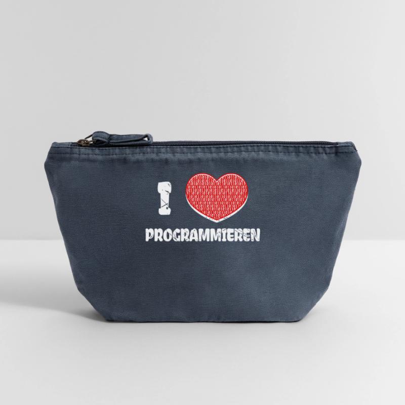 Developer Heart Programmer Statement Computer Science Vintage Zip Pouch 18 x 21 cm