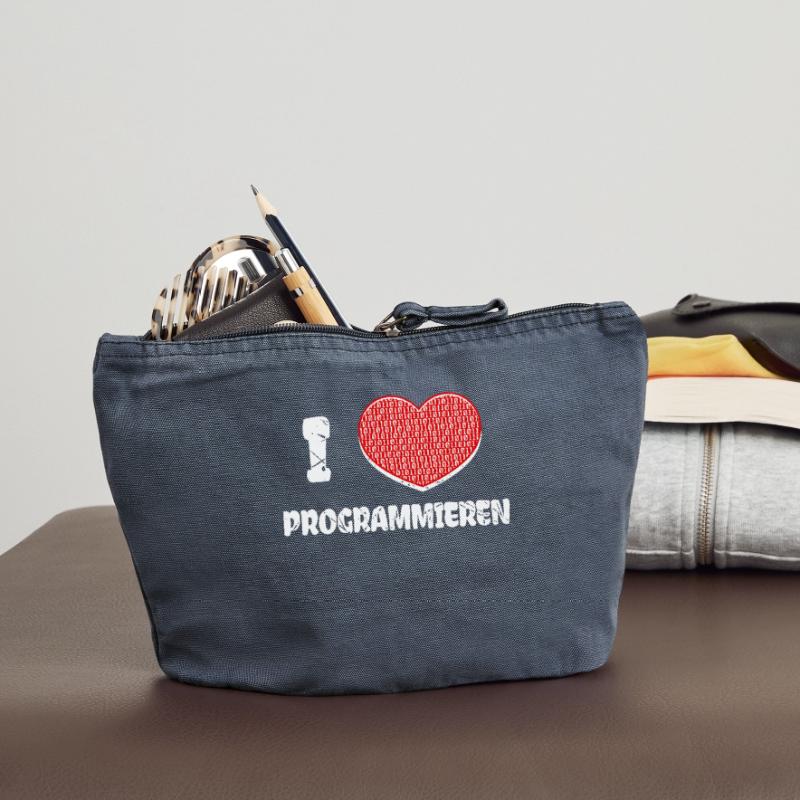 Developer Heart Programmer Statement Computer Science Vintage Zip Pouch 18 x 21 cm