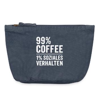 99% Coffee - Vintage Zip Pouch 18 x 21 cm - vintage denim - Front