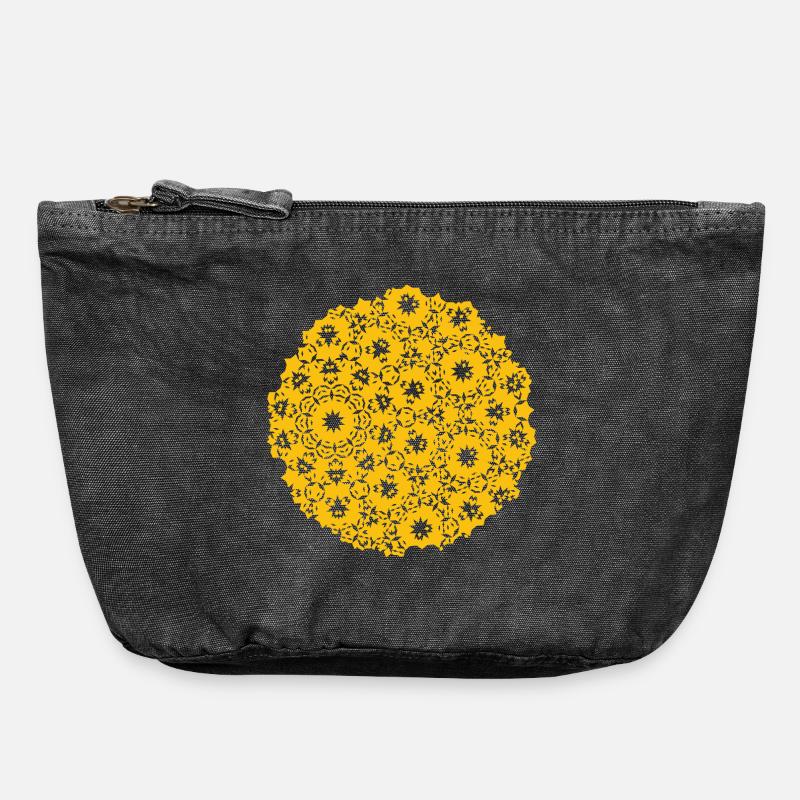 Moon Pattern - Vintage Zip Pouch 18 x 21 cm - vintage black