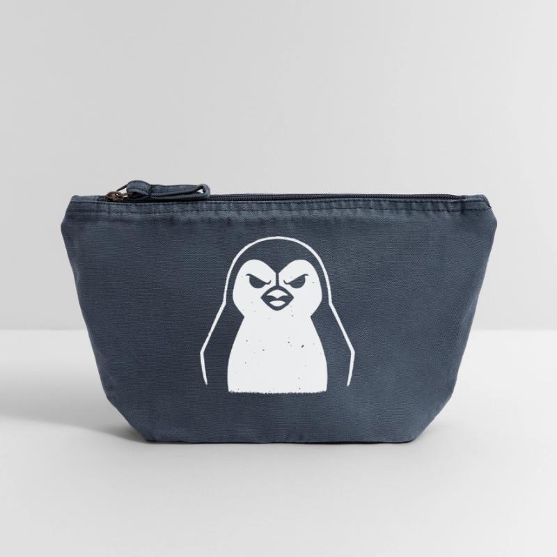 penguin stencil grunge minimalist-vector Linux Pochette zippée vintage 18 x 21 cm