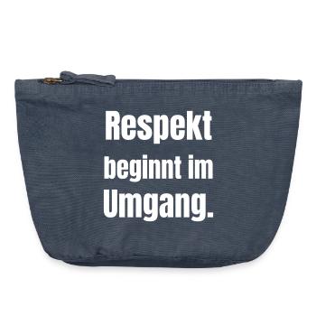 Le respect commence dans le fait de se rapporter les uns aux autres - Pochette zippée vintage 18 x 21 cm - vintage bleu jeans - Devant