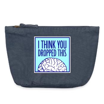 I Think You Dropped This Brain Sarcasm Humor - Vintage Zip Pouch 18 x 21 cm - vintage denim - Front