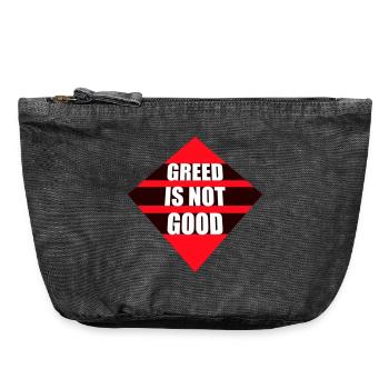 Greed Is Not Good Antikapitalismus Aussage Protest - Vintage Reißverschluss-Täschchen (18 x 21 cm) - Vintage Schwarz - Vorne