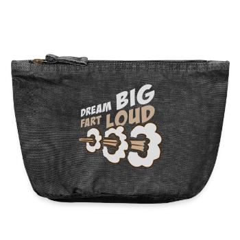 Dream Big Fart Loud Lustig Motivational Spruch - Vintage Reißverschluss-Täschchen (18 x 21 cm) - Vintage Schwarz - Vorne