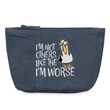Verrückte Möwe I'm Not Like The Others I'm Worse - Vintage Reißverschluss-Täschchen (18 x 21 cm) - Vintage Denim - Vorne