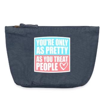 You're Only As Pretty As You Treat People Ehrlich - Vintage Reißverschluss-Täschchen (18 x 21 cm) - Vintage Denim - Vorne