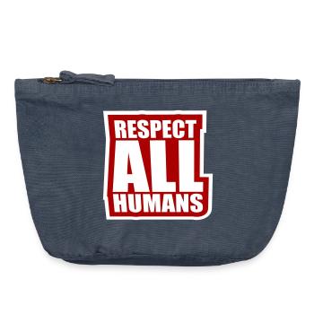 Respect All Humans Statement Humanity Saying - Vintage Zip Pouch 18 x 21 cm - vintage denim - Front