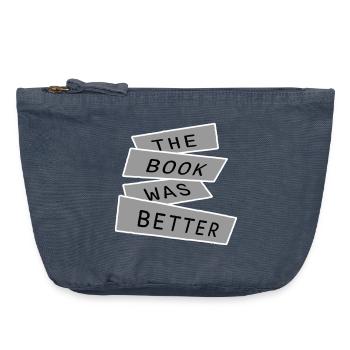 The Book Was Better Lustig Bücherwurm Film Spruch - Vintage Reißverschluss-Täschchen (18 x 21 cm) - Vintage Denim - Vorne