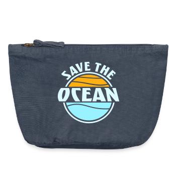 Save The Ocean Ocean Activism Environment Statement - Vintage Zip Pouch 18 x 21 cm - vintage denim - Front